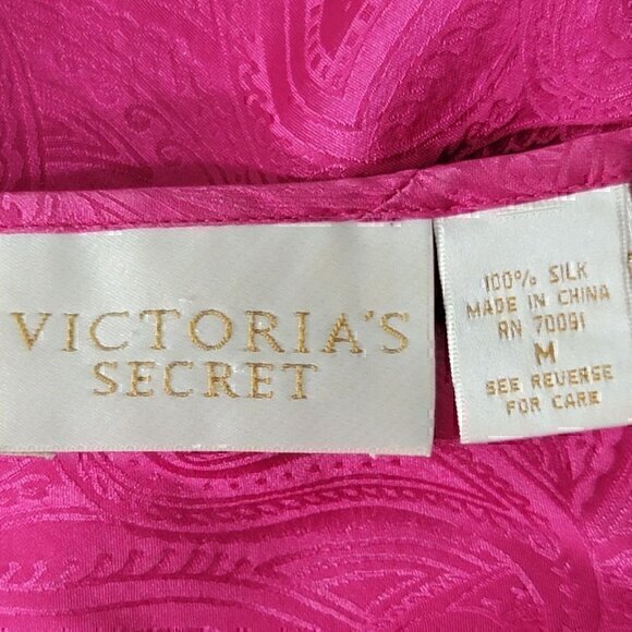 Victoria's Secret Silk Gold Label Pink Night Shirt M - Picture 7 of 8
